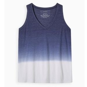 Torrid Tank Top Classic Fit Blue White Ombre Jersey Knit Plus Size 2X 18/20 NWOT